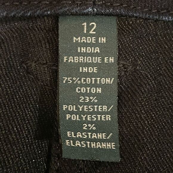 Lauren Ralph Lauren dark denim skirt condition size 12 cotton polyester western - Picture 11 of 15